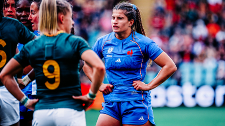 Axelle Berthoumieu pendant la Coupe du Monde 2025